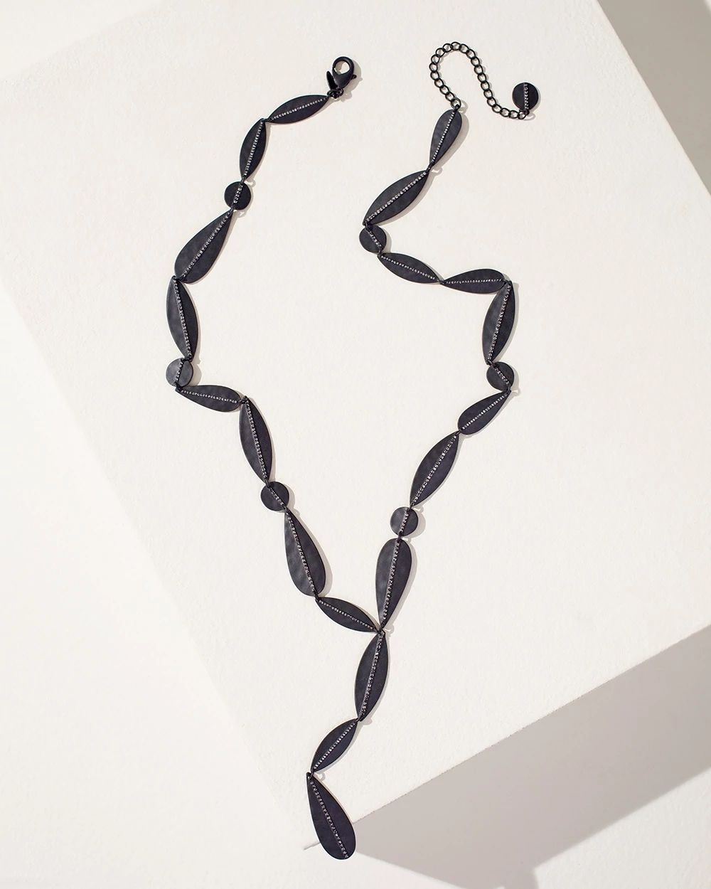 Black Glitz Y-Necklace