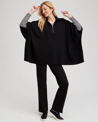 Zip Collar Sweater Poncho