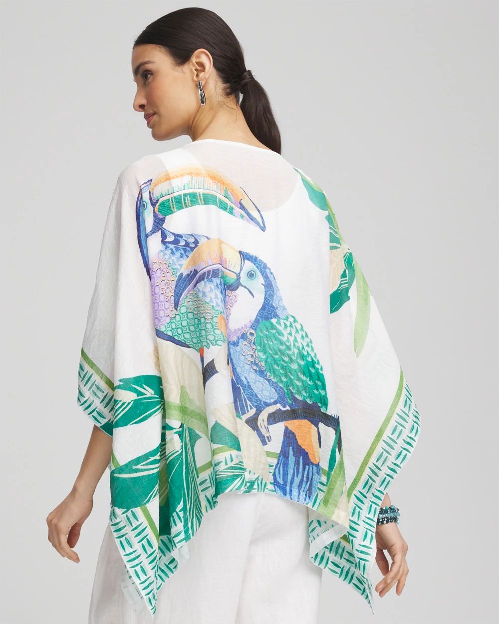 Island Motif Poncho
