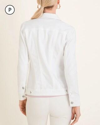 Petite No-Stain White Denim Jacket