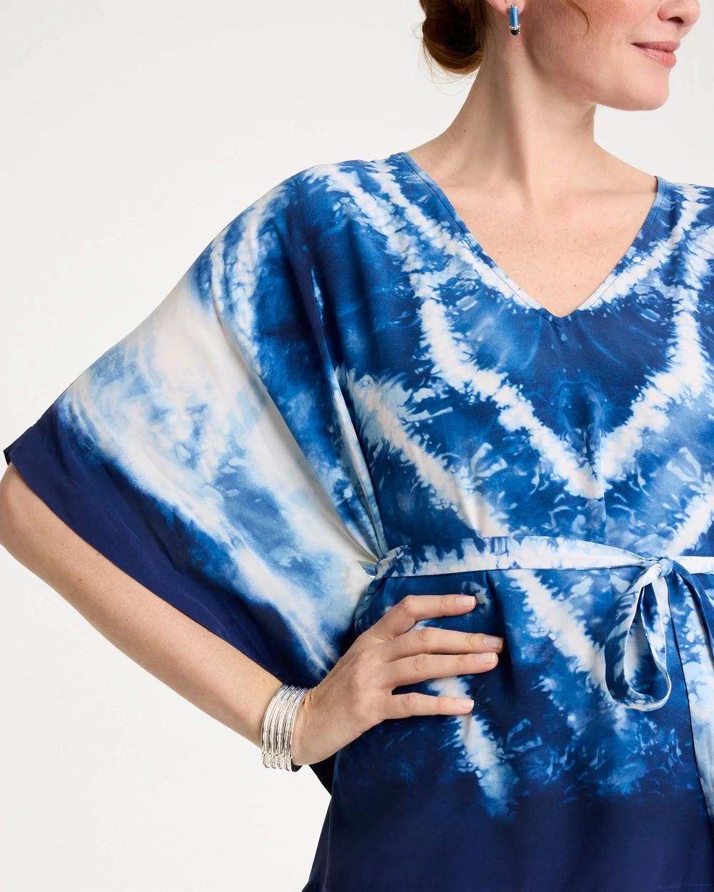 Chevron Tie-Front Poncho