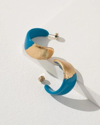 Blue Foil Hoop Earrings