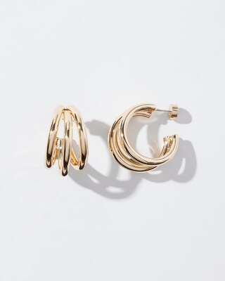 Gold Tone Triple Hoops