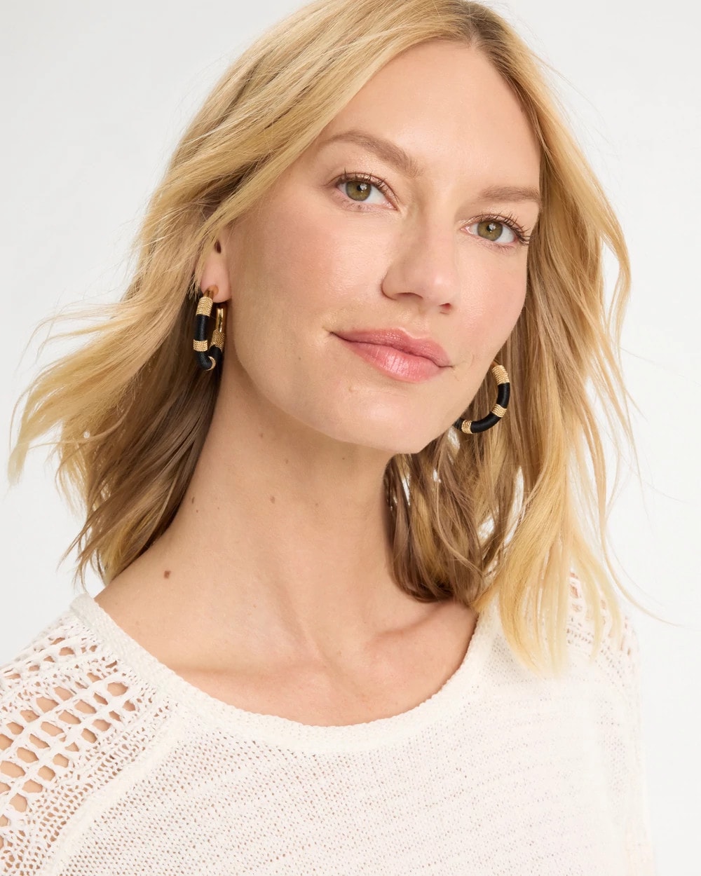 Black Gold Wrapped Hoop Earrings