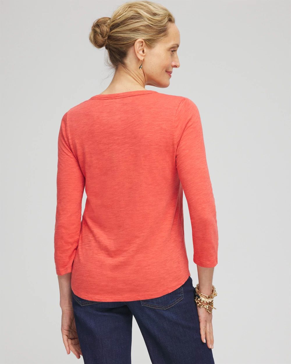 V-neck 3/4 Sleeve Tee click to view larger image.