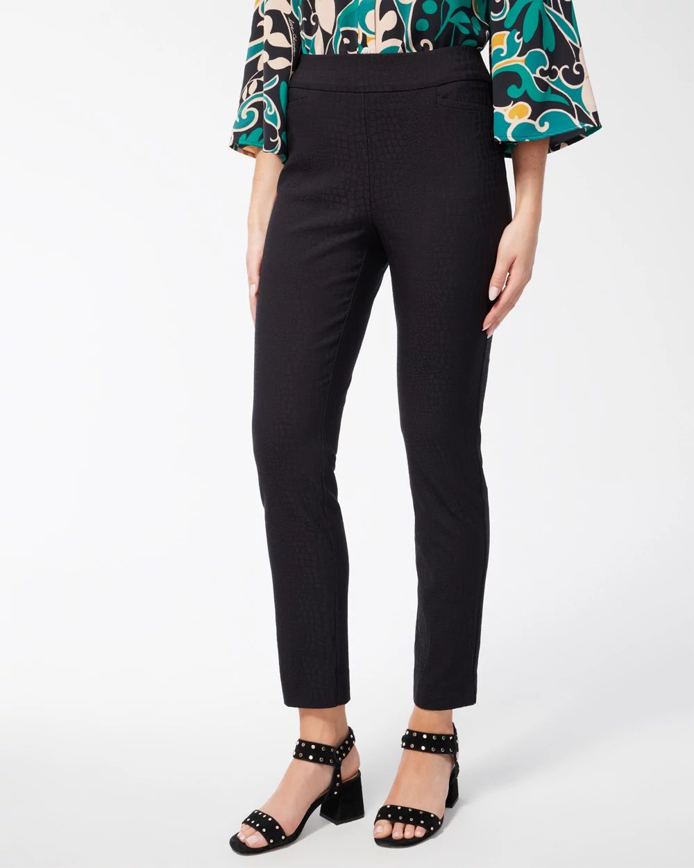 Brigitte Reptile Jacquard Ankle Pants