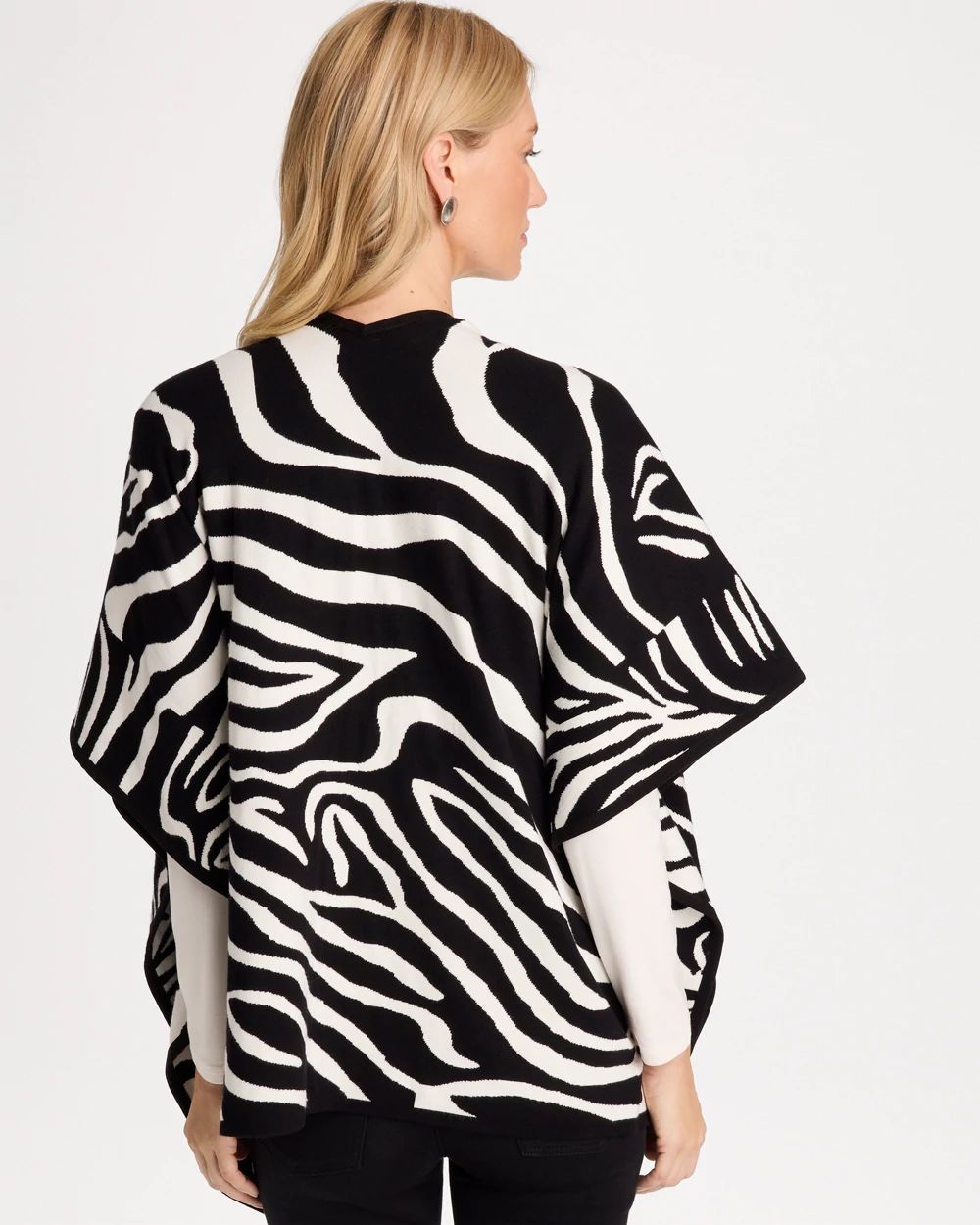 Jacquard Zebra Open-Front Ruana click to view larger image.