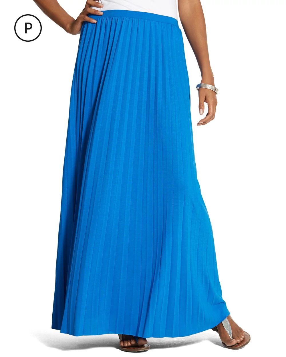 Petite Pleated Maxi Skirt