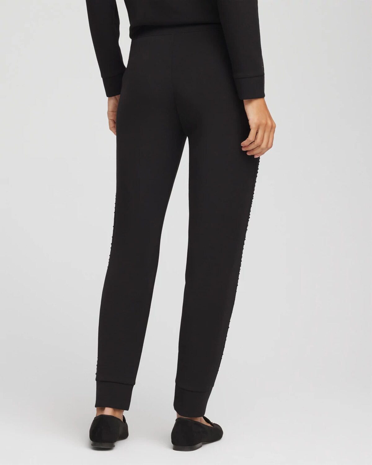 Chico's Scuba Rhinestone Joggers In Black In Black
