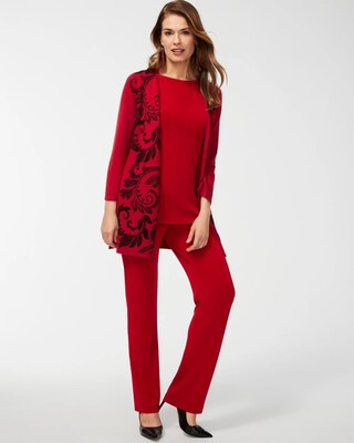 Travelers Collection Sequin Scroll Print Cardigan