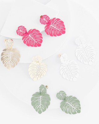 No Droop™ Gold Tone Leaf Earrings