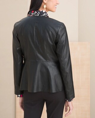 Faux Leather Peplum Jacket