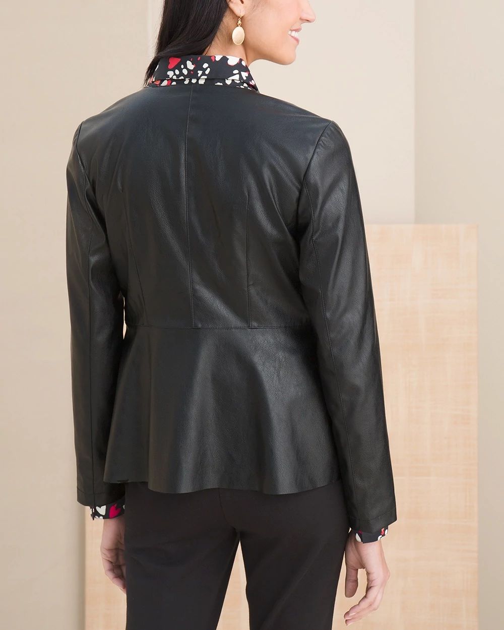 Faux Leather Peplum Jacket