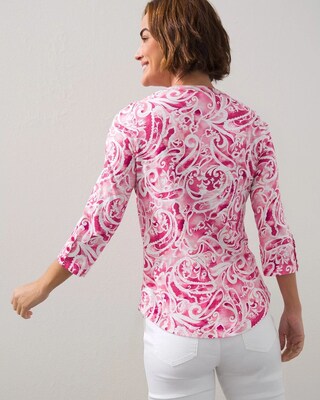 Rib Detail Paisley Slub Tee