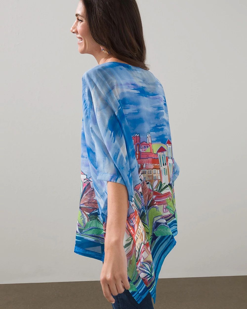 Mediterranean Coast Sheer Poncho