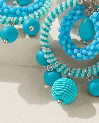 Drop Hoop Seed Bead Earrings