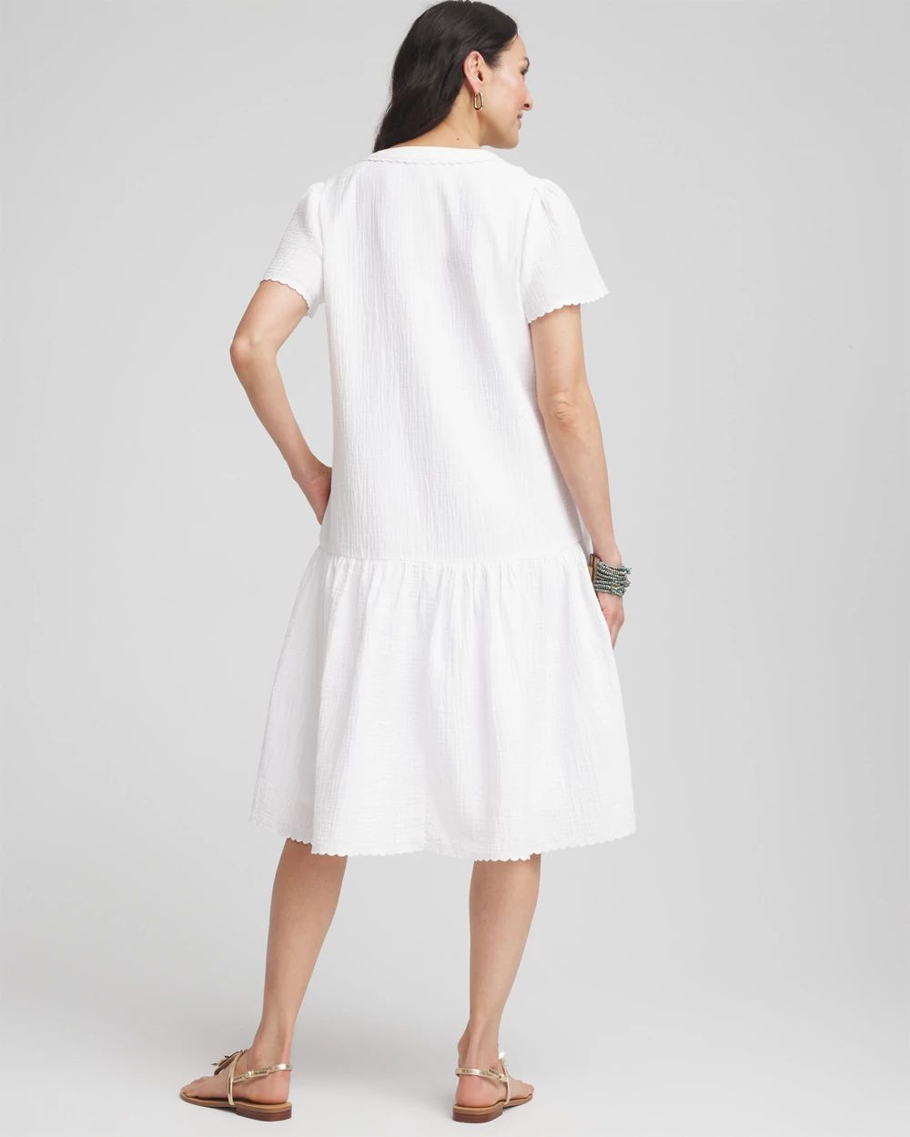 Popover Cotton Gauze Dress