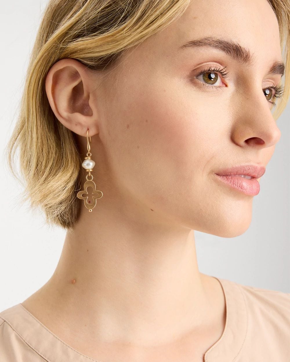 Linear Charm Drop Earrings click to view larger image.