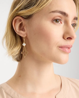 Linear Charm Drop Earrings click to view larger image.