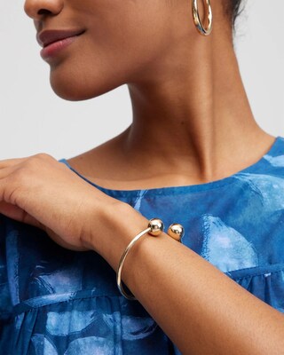 Gold Tone Flex Cuff Bracelet