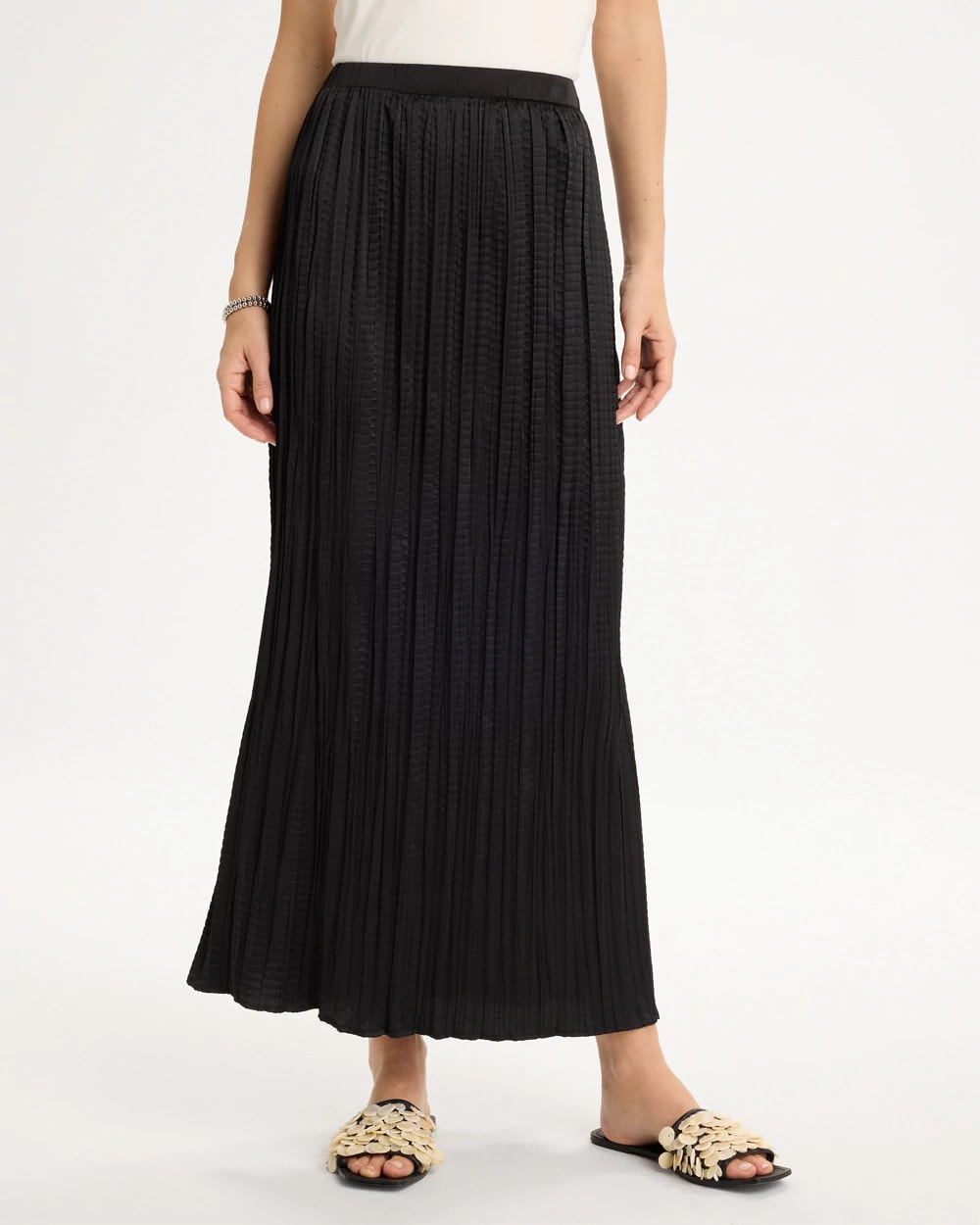 Satin Crinkle Maxi Skirt