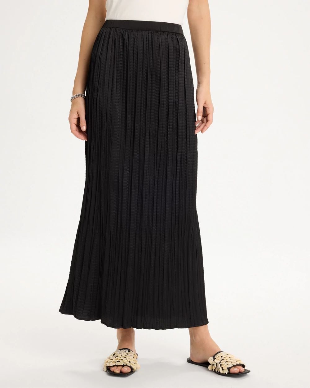 Satin Crinkle Maxi Skirt click to view larger image.
