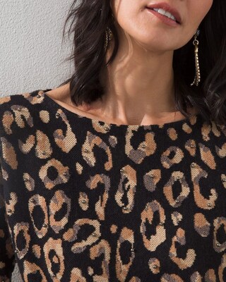 Embellished Animal Print Sweater