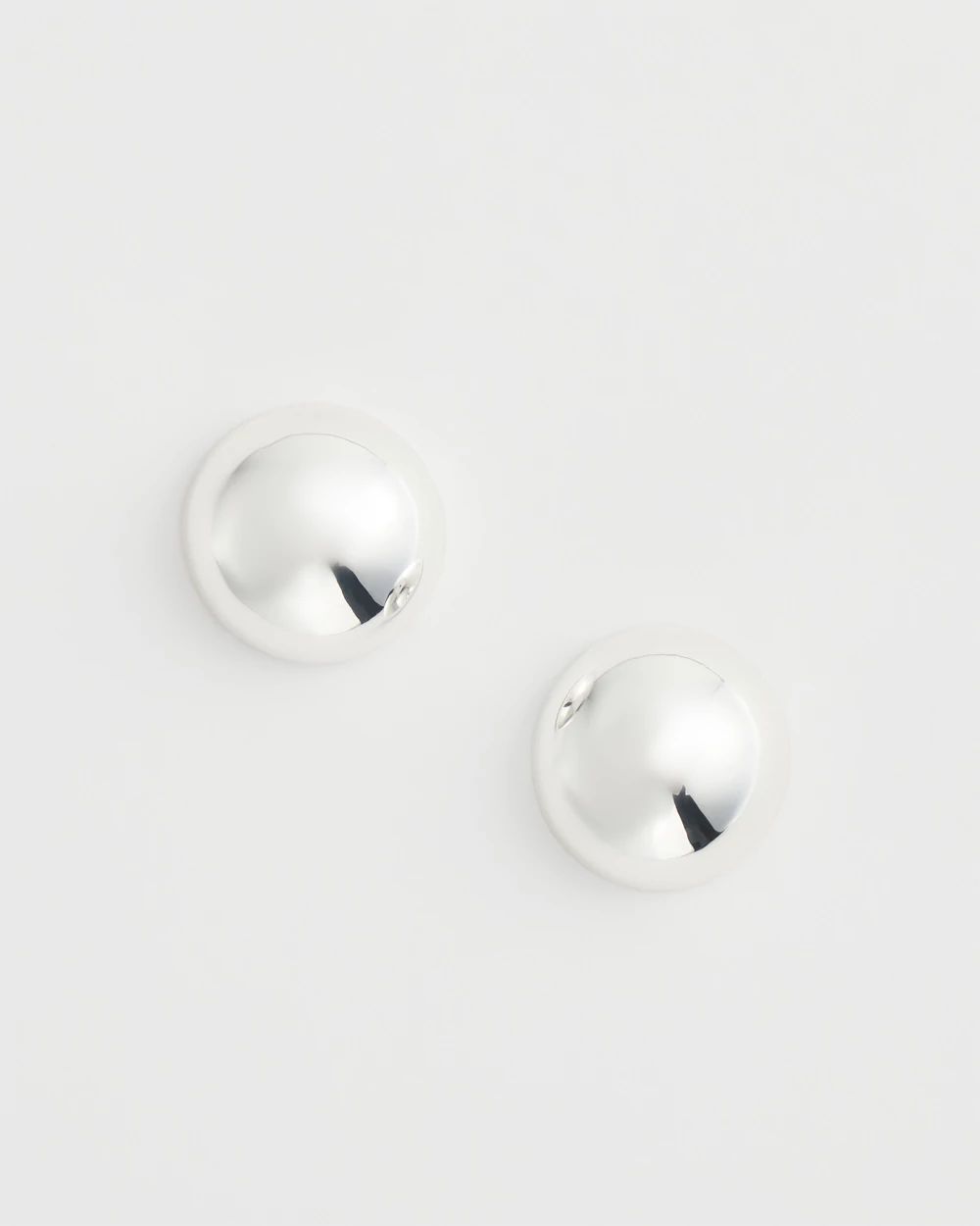 No Droop® Silver Tone Bead Stud Earrings click to view larger image.
