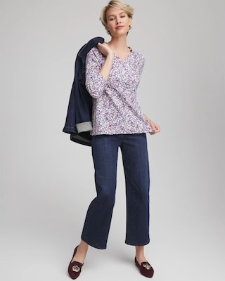 Printed Pima 3/4 Sleeve Tee click to view larger image.