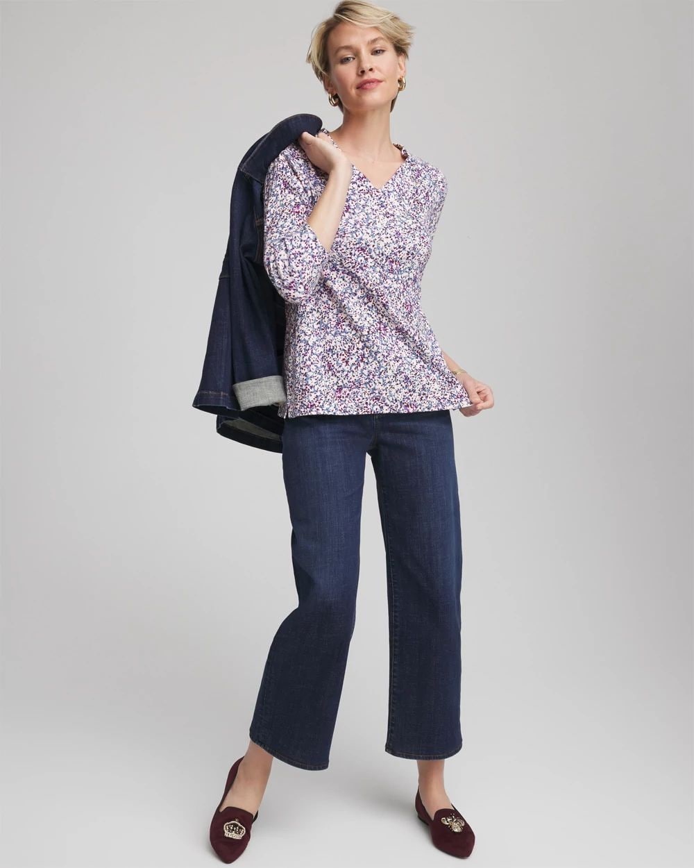 Printed Pima 3/4 Sleeve Tee