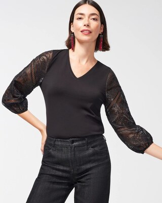 Touch of Cool Embroiderd Sleeve Tee