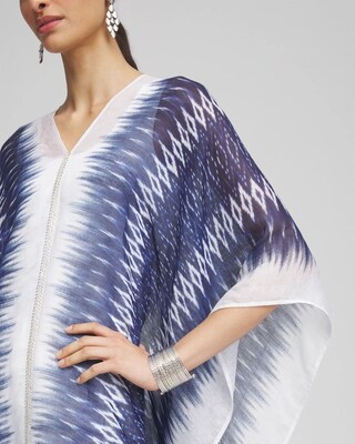 Long Embellished Linen Kaftan click to view larger image.