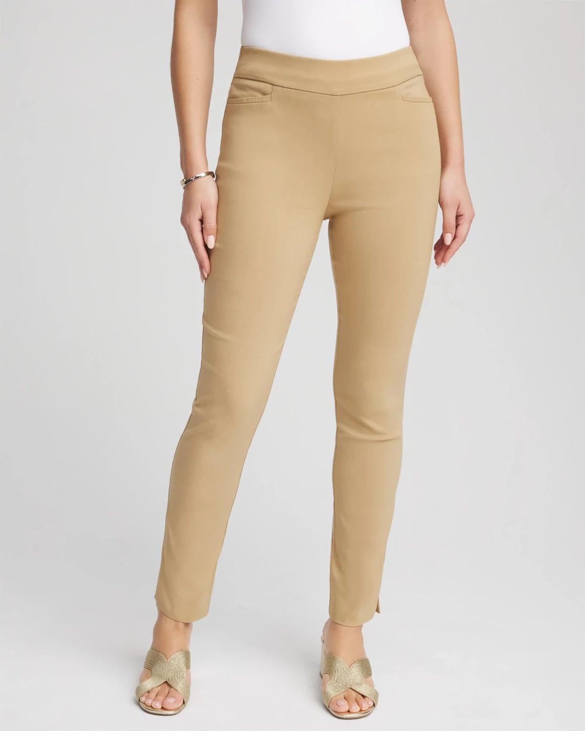 Chico's Brigitte Pull-on Slim Ankle Pants In Brown