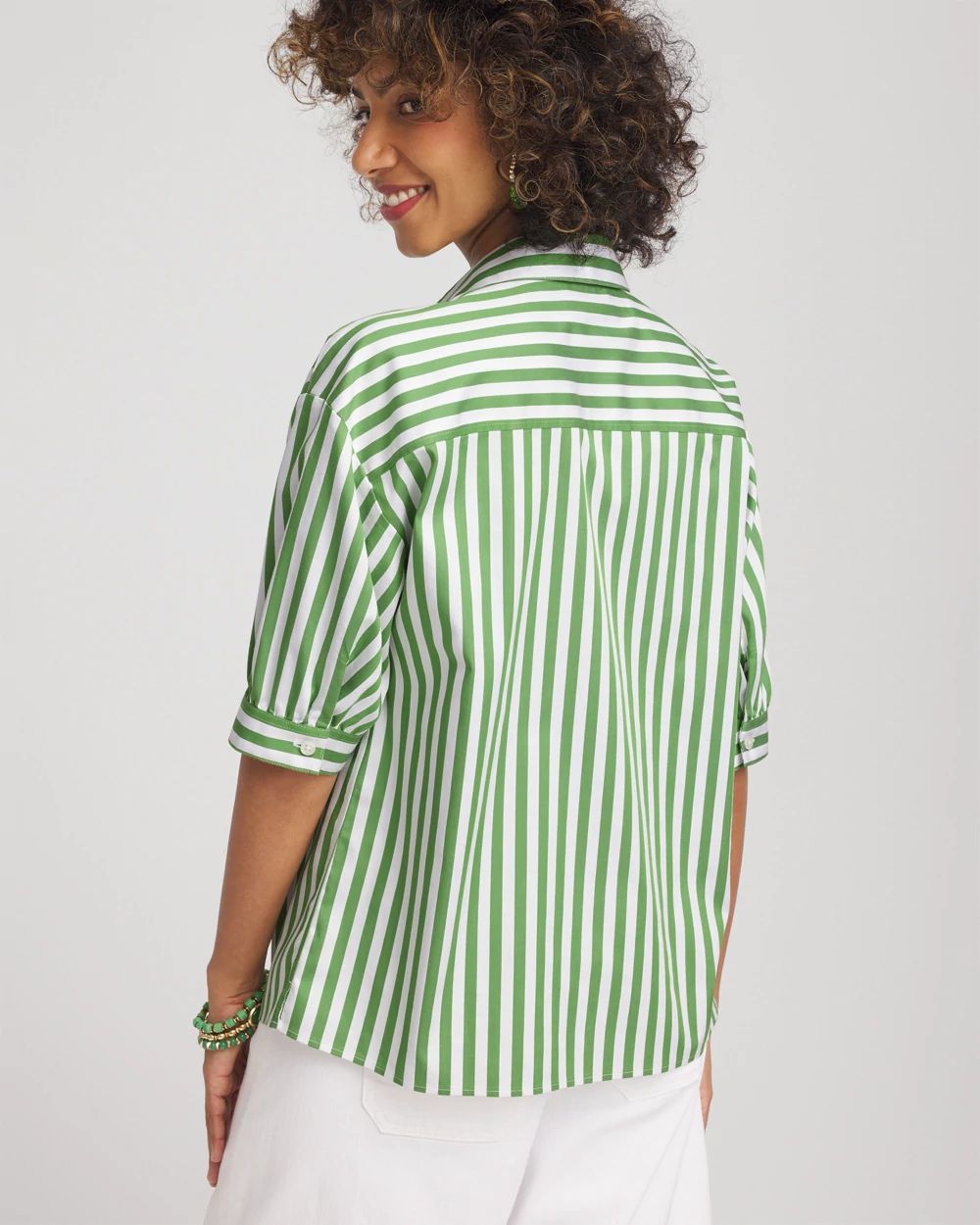 No Iron™ Short Striped Shirt