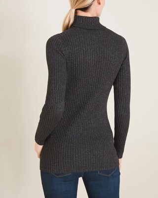 Lurex Ribbed Coolmax Turtleneck Sweater