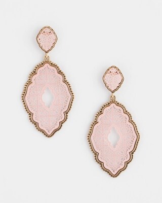 Pink Filigree Drop Earrings click to view larger image.