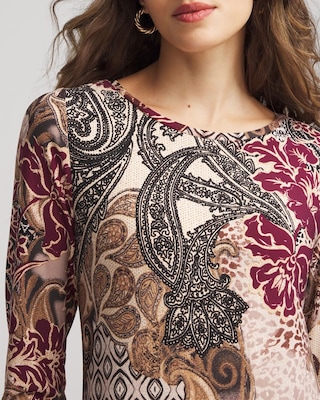 Patchwork Boatneck Column Maxi Dress click to view larger image.