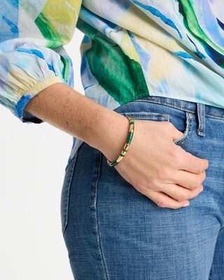 Green Enamel Hinge Bangle click to view larger image.