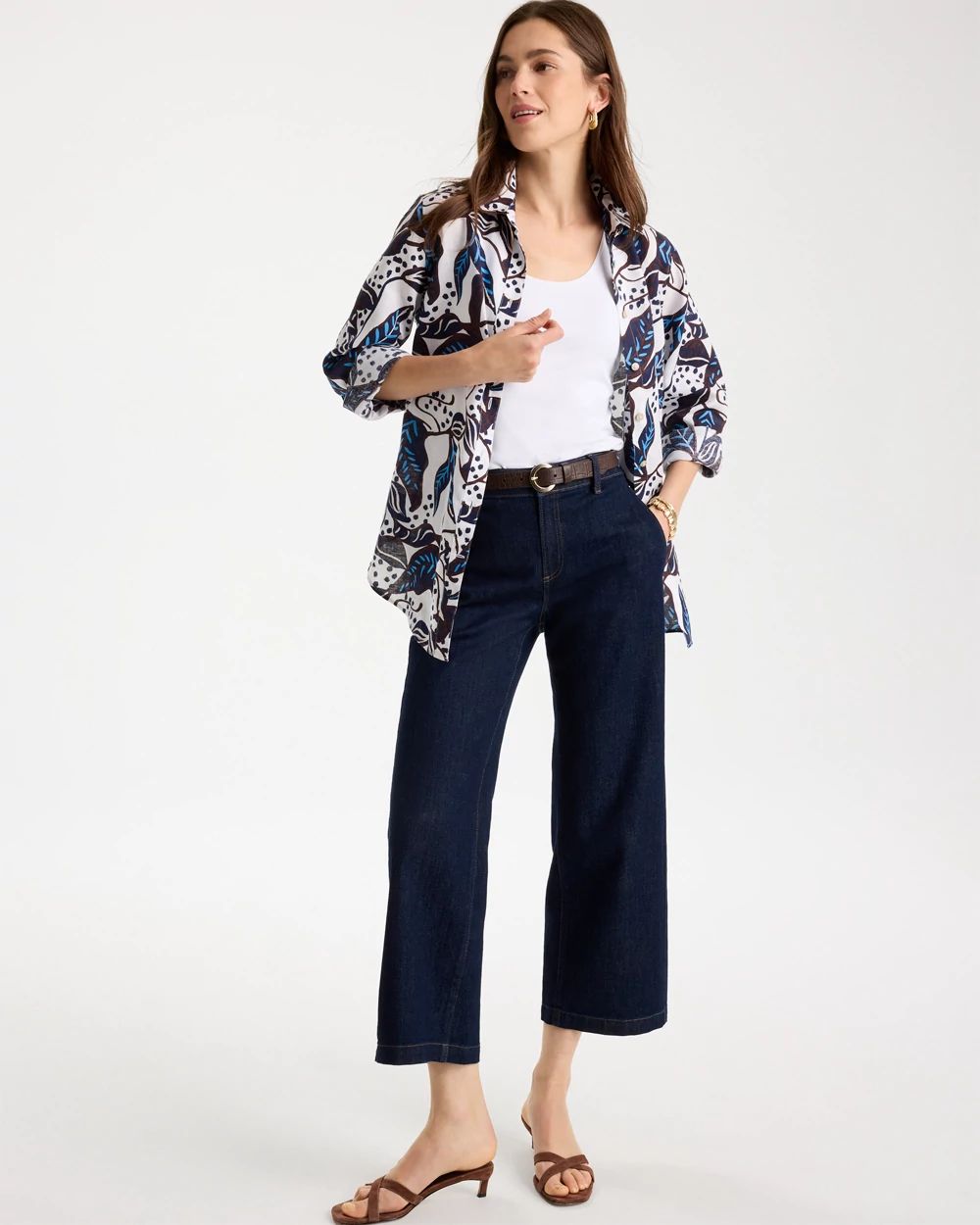 Printed No Iron Linen Shirt click to view larger image.