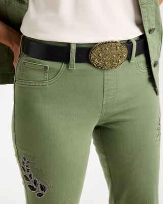 Leather Beaded Oval Buckle Trouser Belt click to view larger image.