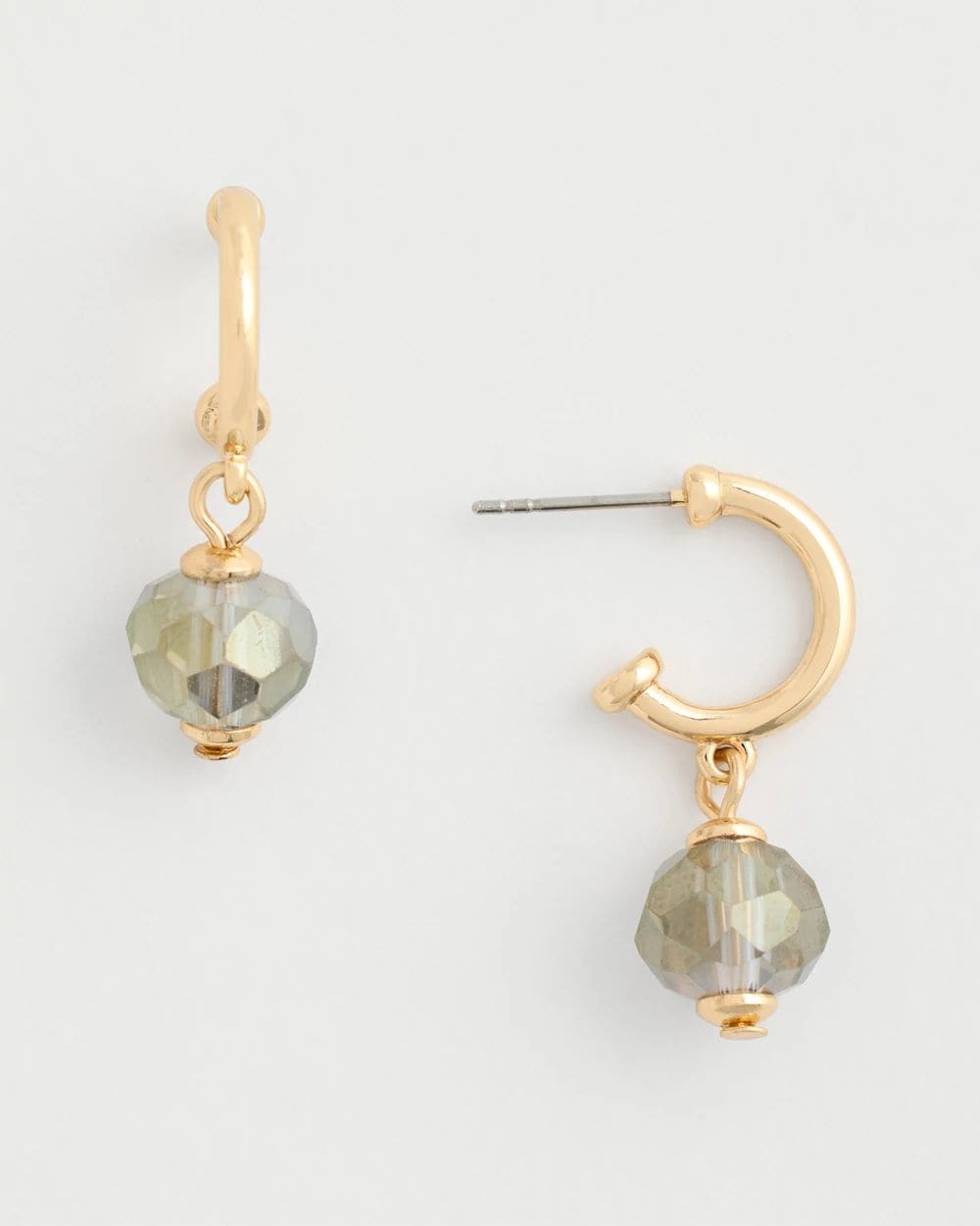 Light Green Drop Hoop Earrings