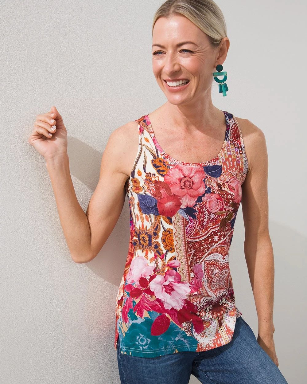 Touch of Cool Tapestry Print Tank