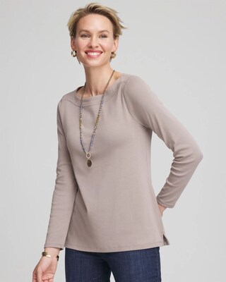 Stretch Cotton Boatneck Tunic