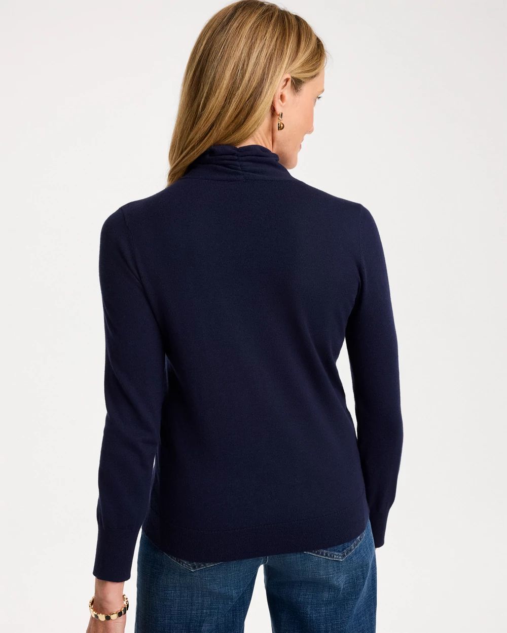 Tie-Neck Pullover Sweater click to view larger image.
