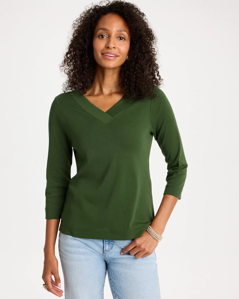 Pima Cotton 3/4 Sleeve Tee