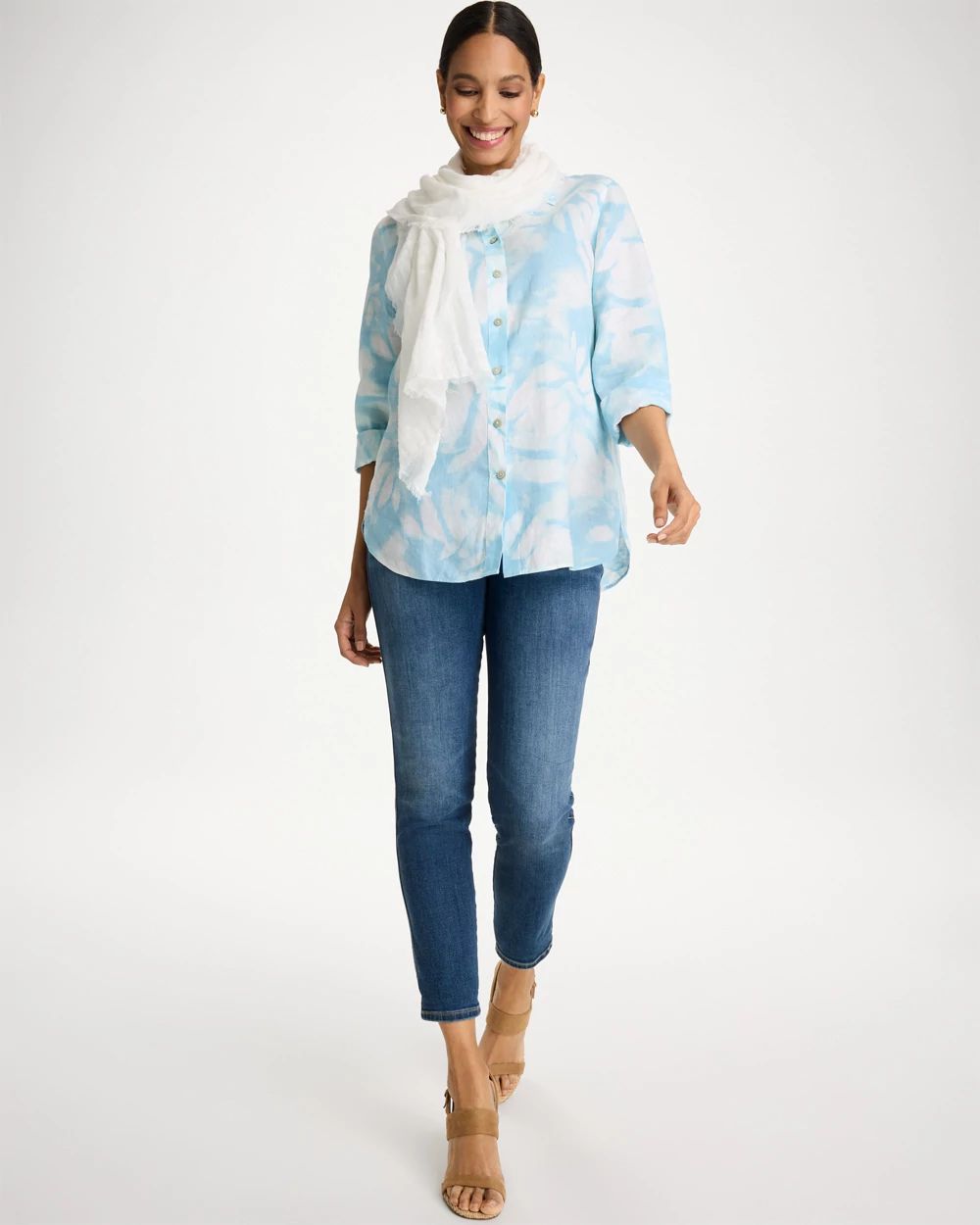 Tie-Dye No Iron Linen Shirt