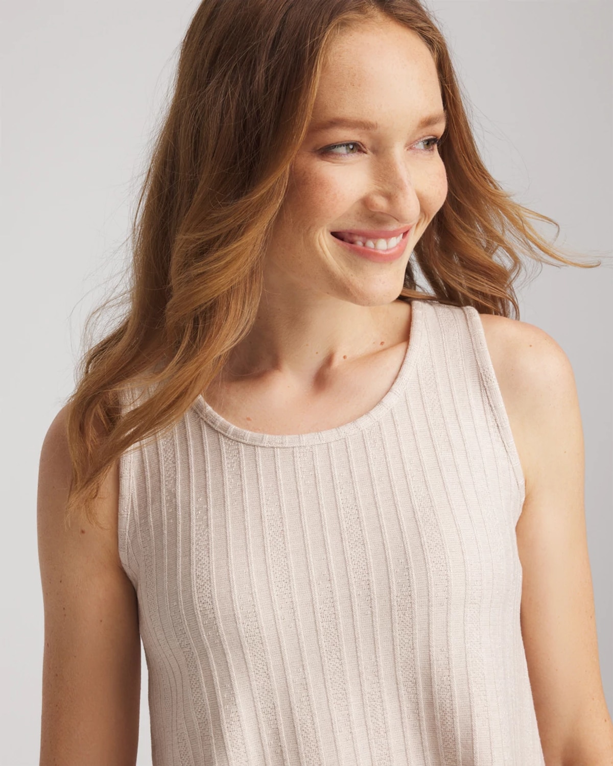 Chico's Cozy Tank Twinset In Neutral In Brown