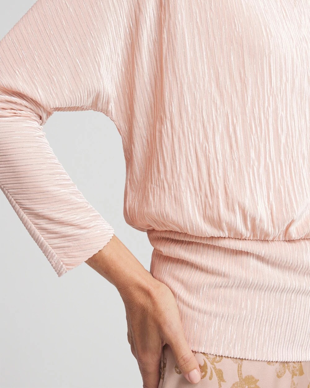 banded bottom blouson top