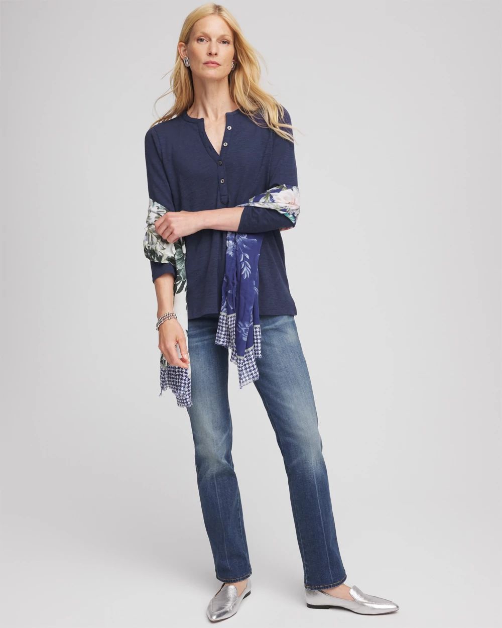 Cotton Slub Henley Shirt click to view larger image.