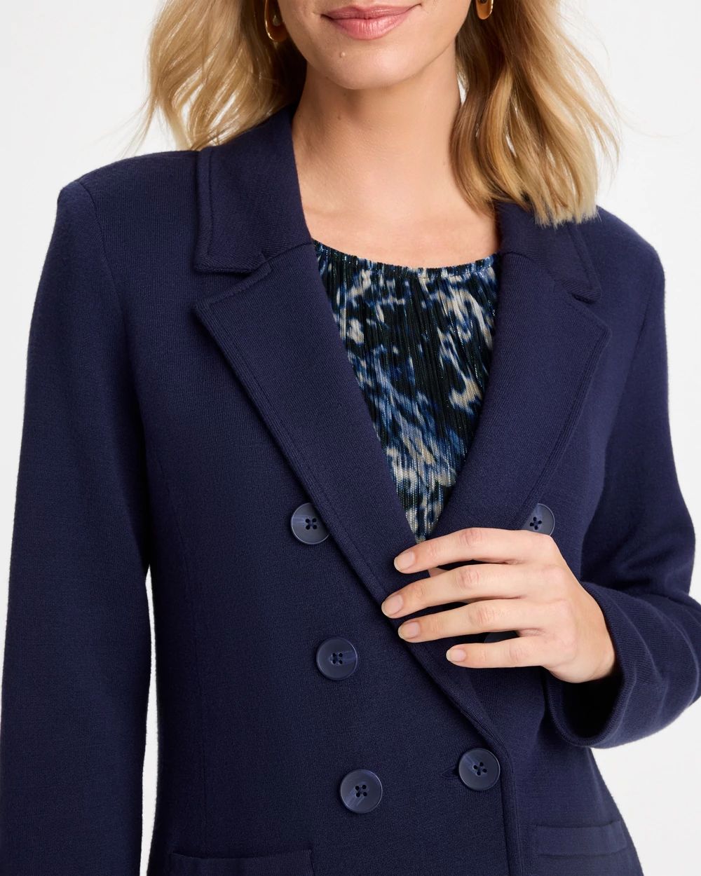 Double-Breasted Sweater Blazer click to view larger image.